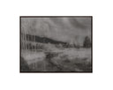 50" X 35" Dark Brown Floater Frame Landscape Antique by Matho Sun