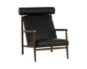 Black Leather Lounge Chair Biko by Matho Sun