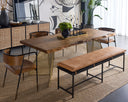 Gunmetal Tan Leather Bench Zancor by Matho Sun, view 3