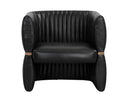 Vintage Black Night Leather Lounge Chair Tryor by Matho Sun, view 2
