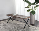 Vintage Cognac Leather Bench Elon by Matho Sun, view 5