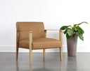 Ludlow Sesame Leather Lounge Chair Earl by Matho Sun, view 5