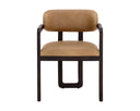 Brown Ludlow Sesame Leather Dining Armchair Madrone by Matho Sun, view 2