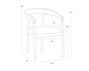 Milliken Cognac Dining Armchair Valmont by Matho Sun, view 6