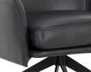 Alpine Black Leather Lounge Chair Crosby Swivel by Matho Sun, view 6