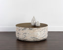 Marble Look Antique Brass Coffee Table Diaz by Matho Sun, view 4