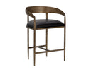 Charcoal Black Leather Counter Stool Zanatta by Matho Sun