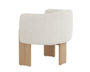 Rustic Oak Dove Cream Lounge Chair Trine by Matho Sun, view 4