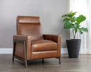 Shalimar Tobacco Leather Lounge Chair Brandon Recliner by Matho Sun, view 5