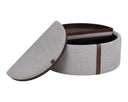 Belfast Heather Grey / Autumn Chestnut Storage Ottoman Borelli Wheeled by Matho Sun, view 5