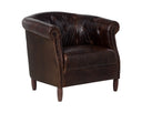 Chocolate Leather Lounge Chair Marjorie by Matho Sun