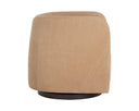 Nubuck Tan Leather Lounge Chair Emilie Swivel by Matho Sun, view 3