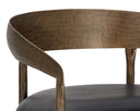 Charcoal Black Leather Counter Stool Zanatta by Matho Sun, view 6