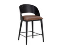 Black Cognac Leather Counter Stool Dezirae by Matho Sun
