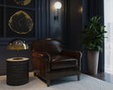 Chocolate Leather Lounge Chair Bastoni by Matho Sun, view 5