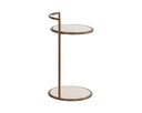 Rustic Bronze Travertine Look End Table Parga by Matho Sun, view 3
