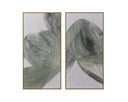 30" X 60" Natural Floater Frame Abstract Bloom And Flow (Set Of 2) by Matho Sun