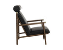 Black Leather Lounge Chair Biko by Matho Sun, view 3