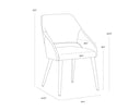 Linea Light Grey Leather Dining Armchair Galen by Matho Sun, view 8
