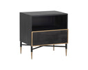 Brass Dark Brown Nightstand Markwood by Matho Sun