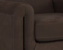 Brushed Gold Nubuck Cocoa Leather Armchair Romer by Matho Sun, view 6