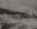 50" X 35" Dark Brown Floater Frame Landscape Antique by Matho Sun, view 3