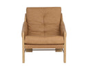 Rustic Oak Ludlow Sesame Leather Lounge Chair Rafferty by Matho Sun, view 2