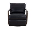 Brown Cortina Black Leather Lounge Chair Castell Swivel by Matho Sun, view 2