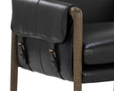 Distressed Brown Cortina Black Leather Dining Armchair Mauti by Matho Sun, view 5