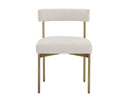 Antique Brass Danny Ivory Dining Chairs set of 2 Seneca by Matho Sun, view 2