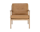 Light Oak Sahara Camel Leather Lounge Chair Gilmore by Matho Sun, view 2