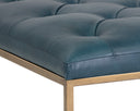 Antique Brass Vintage Peacock Leather Ottoman Endall by Matho Sun, view 4