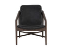 Distressed Brown Brentwood Charcoal Leather Lounge Chair Cinelli by Matho Sun, view 2
