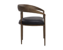 Charcoal Black Leather Dining Armchair Zanatta by Matho Sun, view 3
