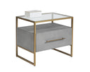 Grey Shagreen Nightstand Venice by Matho Sun, view 2