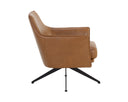 Missouri Cognac Leather Lounge Chair Crosby Swivel by Matho Sun, view 3