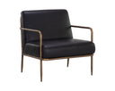Charcoal Black Leather Lounge Chair Lathan by Matho Sun