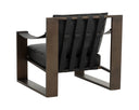 Antique Bronze Charcoal Black Leather Lounge Chair Berke by Matho Sun, view 4