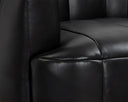 Rustic Oak Vintage Black Night Leather Armchair Tadeo Swivel by Matho Sun, view 5