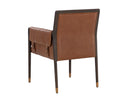 Brown Shalimar Tobacco Leather Dining Armchair Mauti by Matho Sun, view 4