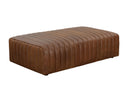Rectangular Lucia Tobacco Leather Ottoman Lewin by Matho Sun