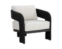 Black Louis Cream Lounge Chair Pylos by Matho Sun
