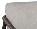 Distressed Brown Saloon Light Grey Leather Lounge Chair Cinelli by Matho Sun, view 6