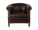 Chocolate Leather Lounge Chair Marjorie by Matho Sun, view 2