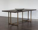 Antique Brass Dark Mango 79" Dining Table Jade by Matho Sun, view 4