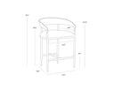 Zenith Taupe Grey Counter Stool Zanatta by Matho Sun, view 8