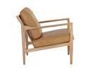 Light Oak Sahara Camel Leather Lounge Chair Gilmore by Matho Sun, view 3