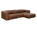 Raf Lucia Tobacco Leather Sofa Chaise Beau by Matho Sun