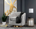 Gold Belfast Heather Grey Lounge Chair Hazel Swivel by Matho Sun, view 8