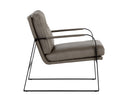 Missouri Stone Leather Lounge Chair Sterling by Matho Sun, view 3